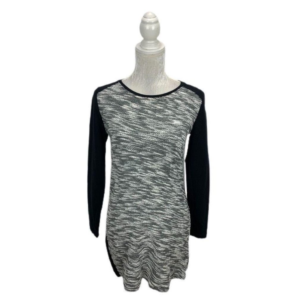 GAP Tweed Look Marled Tunic Top Cotton Long Sleeve